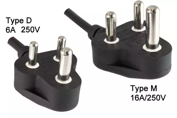 Vergleich Indien Stecker Typ D und Typ M